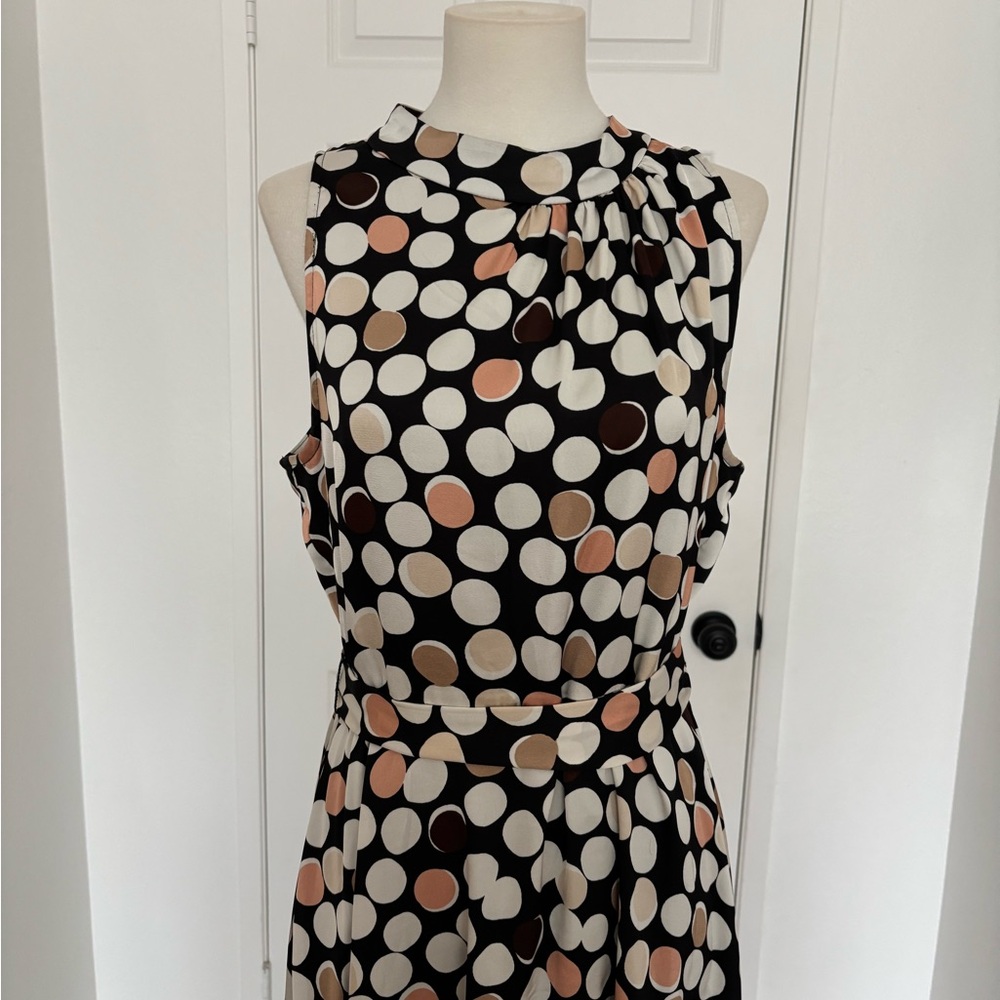 EUC Anne Klein Polka Dot Maxi Dress with Bow Accent Size 4 - Picture 2 of 10
